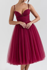 Countess Cabernet Tulle Midi Dress | Dress In Beauty